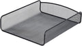 Safco Onyx Mesh Single Tray Desktop Organizer | Heavy Duty Steel | Powder Coat Finish | 11.75 x 9.25 x 2.5" | Office Supplies Organizer | Letter Trays & Stacking Supports | Black
