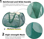 Collapsible Laundry Basket, 90L Foldable Pop Up Laundry Hamper with Handles, Mesh Dirty Clothes Hamper for Laundry, Bathroom, Kids Room, Dorm,Travel or Camping (Green, 2PCS)