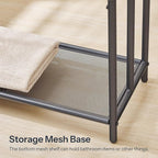 HOOBRO Free Standing Towel Rack for Bathroom, 25.2" L x 11.4" W x 39.4" H, 3-Tier Blanket Rack Stand with Bottom Mesh, Freestanding Quilt Stand with Adjustable Feet, Industrial Style, Black BK09LB01