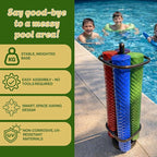 Extra Large Pool Noodle Storage Rack – Rustproof Bronze PVC Pool Float Organizer with Fillable Base for Stability – Outdoor Pool Storage Rack for Noodles & Floats