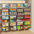 3-Pack Under Shelf Hanging Baskets - Space Saving Pantry Shelf Organizer with 360° Rotating Hooks for Kitchen Storage, Foldable Small Space Solutions for Pantry Utility Closet Garage, Black