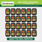 Freshware Meal Prep Containers [150 Pack] 1 Compartment Food Storage Containers with Lids, Bento Box, BPA Free, Stackable, Microwave/Dishwasher/Freezer Safe (28 oz)