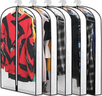 Clear Garment Bags for Hanging Clothes Storage 4" Gusset Suit Bags for Closet Storage Bags Dust Covers for Clothes Sweater Bags Garment Cover Clothes Protector 24"x 40"x 4", 5 Pack