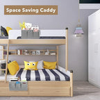 Bedside Caddy Hanging Storage Bag, Organizer Baskets with Pockets for Bunk Bed Accessories, Loft & Dorm Rooms Chair Bed Rails (Khaki-2pcs)
