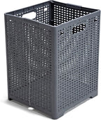 42L Collapsible Plastic Laundry Baskets,Foldable Laundry Hamper,Pack of 2 (Grey)