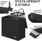 Simple Houseware Double Laundry Hamper with Lid and Removable Bags, Black