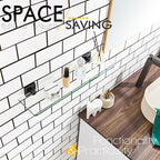 KOKOSIRI Wall Shelves for Bathroom Hardware 20-Inch Glass Floating Shelf Kitchen Hanging Rack Shower Storage, Oil Rubbed Bronze Stainless Steel B1107ORB-L20