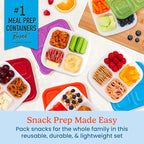 Bentgo Easyboxes 4-Compartment Snack Containers - 20-Piece Set with 10 Trays & 10 Custom-Fit Lids to Seal in Freshness - Reusable Food Storage & Meal Prep Bento BPA-Free Containers (Classic)