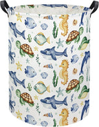 Ocean Kids Laundry Basket Baby Hamper Sea World Toy Storage Bin for Boys Room Decor Baby Nursery Hamper Gift Baskets for Bedroom Bathroom(Ocean)