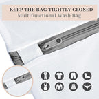 Nuenen 50 Pcs Mesh Laundry Wash Bags with Zipper Machine Washable Lingerie Bags for Washing Delicates Clothes Garment Underwear Blouse Hosiery Socks Travel (16 x 20 Inches,Gray)
