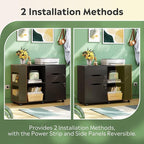 DEVAISE File Cabinet with Lock, 3 Drawer Rolling Mobile Lateral Filing Cabinets with Charging Station Printer Stand with Open Storage Shelves Fits A4 or Letter Size for Home Office Black