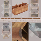 Wooden Kitchen Utensil Holder for Countertop - Extra Large Utensil Organizer for Storage Cooking and Silverware with 4 Compartment, Rustic Acacia Wood Container