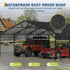 20x20x9FT Metal Car Port, Oversized Metal Garage with Steel Frame, Heavy Duty Carports for Car, Boats, Tractor
