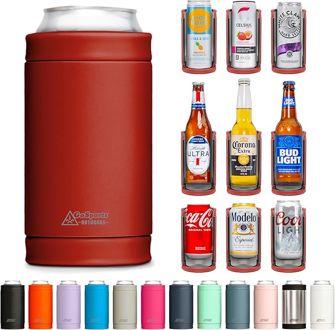 DUALIE 3 in 1 Insulated Can Cooler - 15+ Colors - Universal Size for 12 oz Cans, Slim Cans, and Bottles
