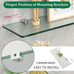 SAYAYO Floating Glass Shelves for Bathroom, 15 x 5 Inch Chrome Tempered Glass Shelf for Wall 1 Pack, Clear