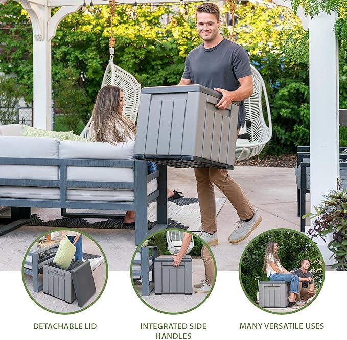 LIFETIME Outdoor Storage Cube Deck Box for Package Delivery, Patio Furniture Cushions, Garden Tools, Pool Accessories, 25 Gallon