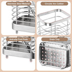 Utensil Holder, Stainless Steel Utensil Drying Rack for Kitchen Counter, Silverware Cutlery Flatware Holder Forks, Knives, Spoons, Chopsticks Organizer (Silver)