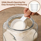 ComSaf 78 oz Glass Jars with Lids, 2.4 QT Large Glass Food Storage Containers with Lids, Tall Flour Sugar Storage Containers, Half Gallon Jar Wide Mouth for Kitchen Storage, large cookie jar