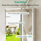 TokeShimi 12 x 36 Medicine Cabinet with Tempered Beveled Mirror, Assembly Required, Silver Medicine Cabinet for Bathroom, Stepless Adjustable Shelves, DTC Hinge, Recessed/Surface-Mounted
