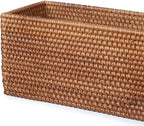 YANGQIHOME Toilet Paper Basket, Rattan Toilet Tank Basket for Bathroom, Wicker Baskets with Lid for Storage, Brown