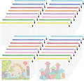 Mesh 32pcs Zipper Pouch Bags - A3 Size, 8 Color Mesh Zipper Pouches for Organizing, Board Game, Travel, School & Office