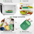 Bento Box Adult Lunch Box Kids,Lunch Containers for Adults/Kids/Toddler,5 Compartments Bento Lunch Box with Sauce Vontainers,Microwave & Dishwasher & Freezer Safe,BPA-Free(Green)