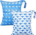Shappy 2 Pcs Large Travel Laundry Bag Washable Waterproof Wet Dry Large Dirty Clothes Bag Bathing Workout(Shark)