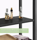 Over-The-Toilet Storage Rack, 4-Tier Bathroom Organizer Shelf Over Toilet with Adjustable Shelf and Basket, Freestanding Space Saver Bathroom Shelves Above Toilet for Room (Pure Black)