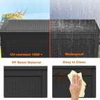 320 Gallon Waterproof Outdoor Storage Box,Large Resin Deck Box,Lockable Outside Storage Box Container for Patio Furniure,Garden,Tools (320 Gallon,Black)