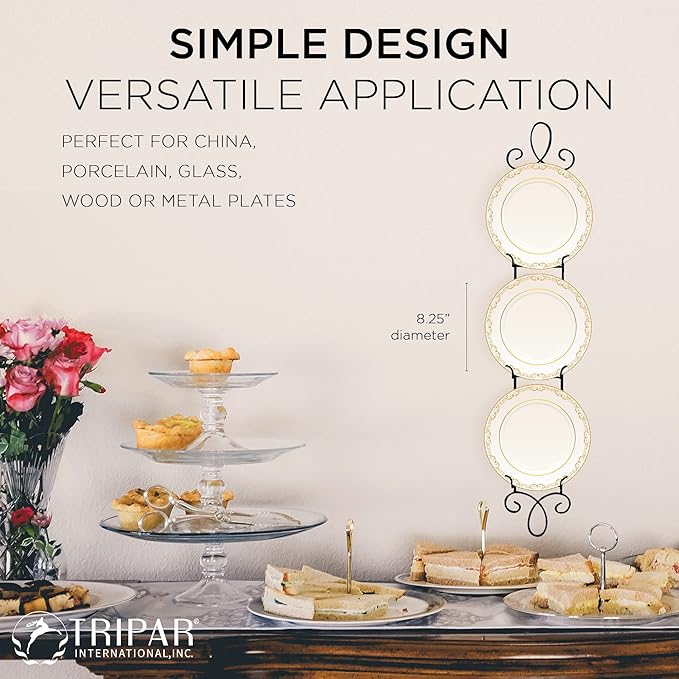 TRIPAR 3-Tier Vertical Wall Plate Rack