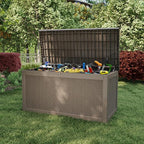 310 Gallon Lockable Outdoor Storage Box – Waterproof Resin Deck Box for Patio Furniture, Garden Tools, Pool Accessories (Gray)