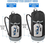 BALEINE 2PK 120L Laundry Bag Backpack, 900D Oxford Fabric Large Travel Laundry Bags with Shoulder Straps and 2 Mesh Pockets for College Dorm, Apartment, Laundromat (Black, 120L)
