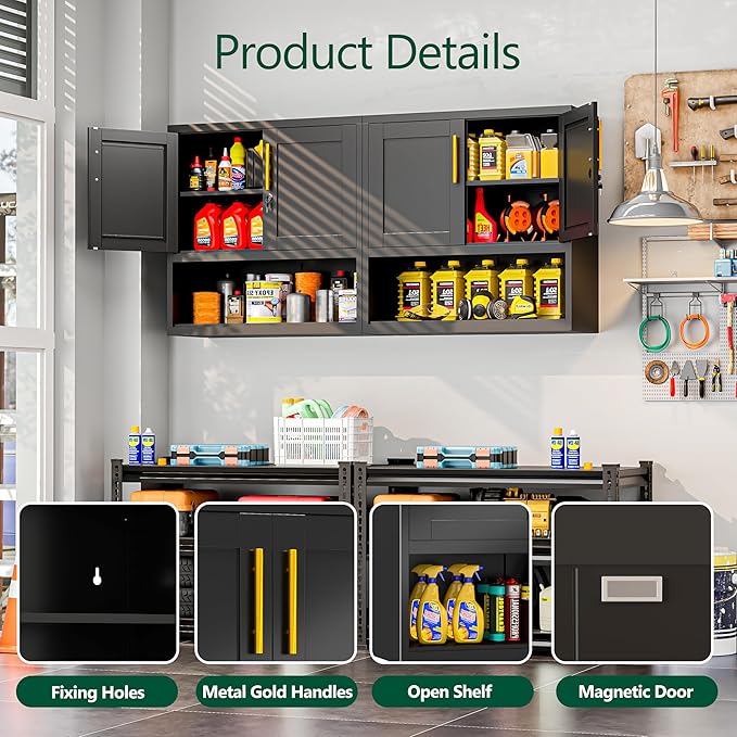 Metal Bathroom Wall Cabinet, 27.5" H Black Bathroom Cabinet Wall Mount with Adjustable Shelf, Over The Toilet Storage Cabinet Medicine Cabinets for Bathroom, Kitchen