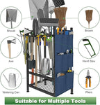 Garden Tool Organizer, Garden Yard Tool Rack for Garage, Garage Organization and Storage, Metal Yard Tools Storage up to 46 Tools/Rake/Broom/shovel/, Suitable for Garage, Yard, Patio, Shed