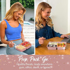 Bentgo Prep - 20-Piece 3-Compartment Reusable Meal Prep Containers with Lids, PFAS & BPA Free Materials, Durable, Microwave, Freezer, & Dishwasher Safe To Go Food Storage (Rosette Glitter)