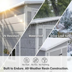 Devoko 5x4 FT Plastic Storage Shed with Floor, Waterproof Resin Outdoor Tool Shed with Lockable Door, Outside Garden Shed for Backyard Patio Lawn, Light Grey