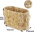Toilet Paper Storage, Water Hyacinth Bathroom Toilet Paper Basket for Storage, Toilet Paper Holder Wicker Basket for 6 Mage Rolls, Bathroom Accessories Organizer