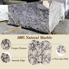Real Natural Marble Tray for Bathroom, Luxury Calacatta Viola Stone Vanity Tray, Decorative Oval Trays for Countertop Storage Organizer, Dresser, Kitchen, Home Decor, 11.8" x 6", Purple