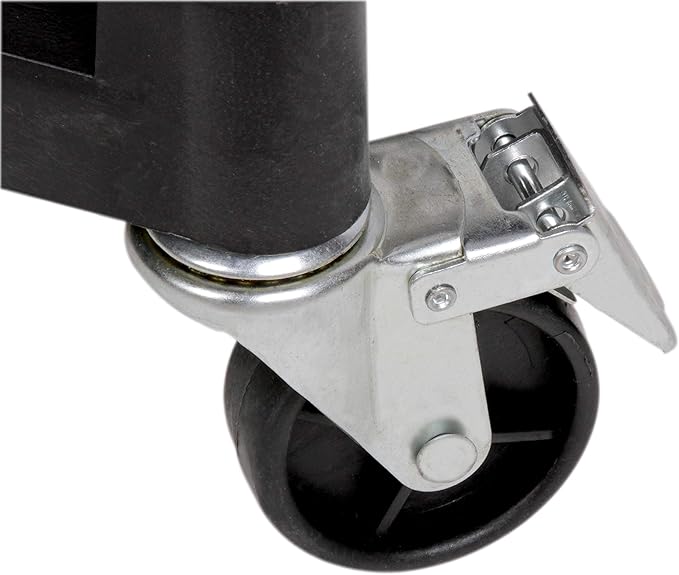 MaxWorks 80774 3-Shelf Utility Plastic Cart with Wheels-225 Lbs Maximum Capacity , Black