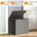 35 Gallon Outdoor Storage Box, Large Resin Deck Box for Patio Cushions, Garden Tools, Pool Accessories, Waterproof and Lockable Design, Storage Bench for Backyard & Deck(Gray)