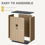 DWVO 59 Cu. Ft. Vertical Storage Shed, Weatherproof Outdoor Tall Cabinet with Double-Wall Panels and Floor, Lockable Resin Shed for Garden, Garage, Patio,Brown (Shelves Not Included)