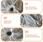 2 Pack Extra Large Mesh Laundry Bags Heavy Duty Mesh Wash Bags with Drawstring Closure for College, Dorm, Travel, Family and Apartment Dwellers, 27 x 36 Inches, White