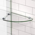 DreamLine 12 in. x 8 in. Corner Glass Shelf in Brushed Nickel
