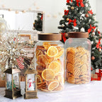 Glass Coffee Jars Spice Jar Round Storage Canister with Wooden Lid Clear Glass Food Jar for Pantry Sugar Tea Coffee Bean Spice Nuts Cookies Bath Salts (2300ml/77oz-2PACK(with spoon)