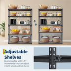 2500 LBS Heavy Duty Garage Storage Shelves, 5-Tier Adjustable Metal Shelving Unit, Storage Rack for Kitchen, Pantry, Basement, Bathroom & Laundry, 48" L x 24" W x 72" H