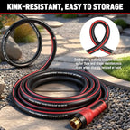 Short Garden Hose 15ft x 5/8", NON-EXPANDABLE Heavy Duty Premium Flexible Water Hose, No Kink, Leakproof, Lightweight Hybrid Hose with Male to Female Fittings for Household&Backyard