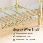 VIPEK R3 Heavy Duty Clothes Rack with Lockable Wheels, Rolling Portable Closet with Adjustable Shelves & Hanging Rod & Side Hooks, Compact Space-Saving Storage for Small Apartments/Dorms (Gold)