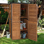 Aivituvin Outdoor Storage Shed with Floor - Strong Metal Frame, Adjustable Shelves, Ventilated Blinds - Ideal for Garden Tools Cabinets Waterproof - Best in Sheds & Outdoor Storage