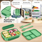 Lunch Box Kids,Bento Box Adult,Leakproof Lunch Containers for Adults/Kids/Toddler,1200ML-4 Compartments bento Lunch box with Utensil,Microwave & Dishwasher & Freezer Safe (Cyan)