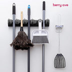 Berry Ave EXTRA GRIP Mop & Broom Holder Wall Mount – Wall Hanging Organizer for Garden Tools, Closet, and Utility Storage, Includes Hardware, Fits Standard Brooms & Mops
